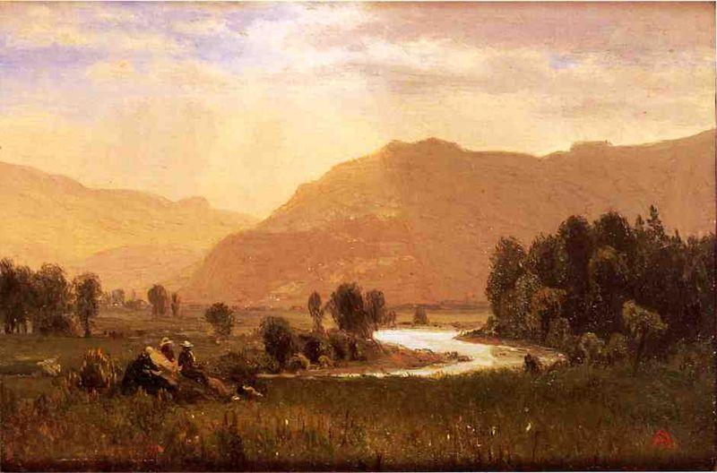 Albert Bierstadt Figures_in_a_Hudson_River_Landscape Spain oil painting art
